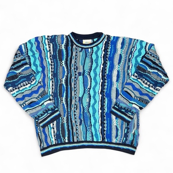 COOGI Other - Vintage Coogi Men's Blue Patterned Sweater